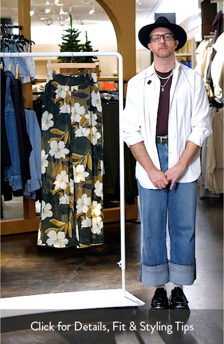 Brendon Floral Wide Leg Cotton Pants, sales video thumbnail