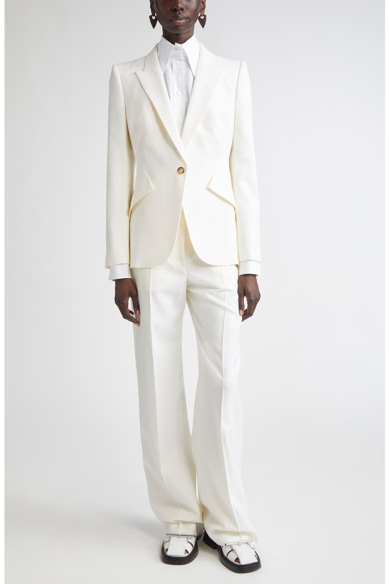 Single Breasted Wool Martingale Blazer, Alternate, color, BONE