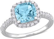 Julianna B. Gemstones Cushion Halo Ring