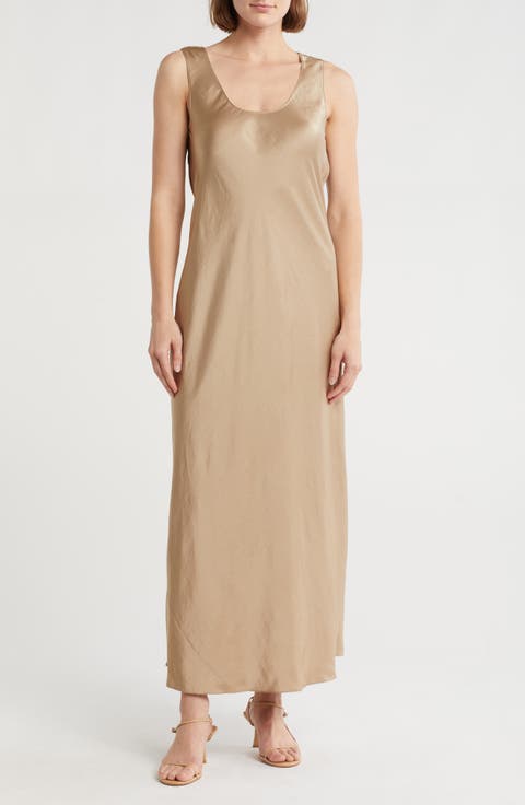 Sleeveless Cowl Back Maxi Slipdress