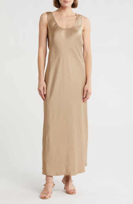 Theory Sleeveless Cowl Back Maxi Slipdress