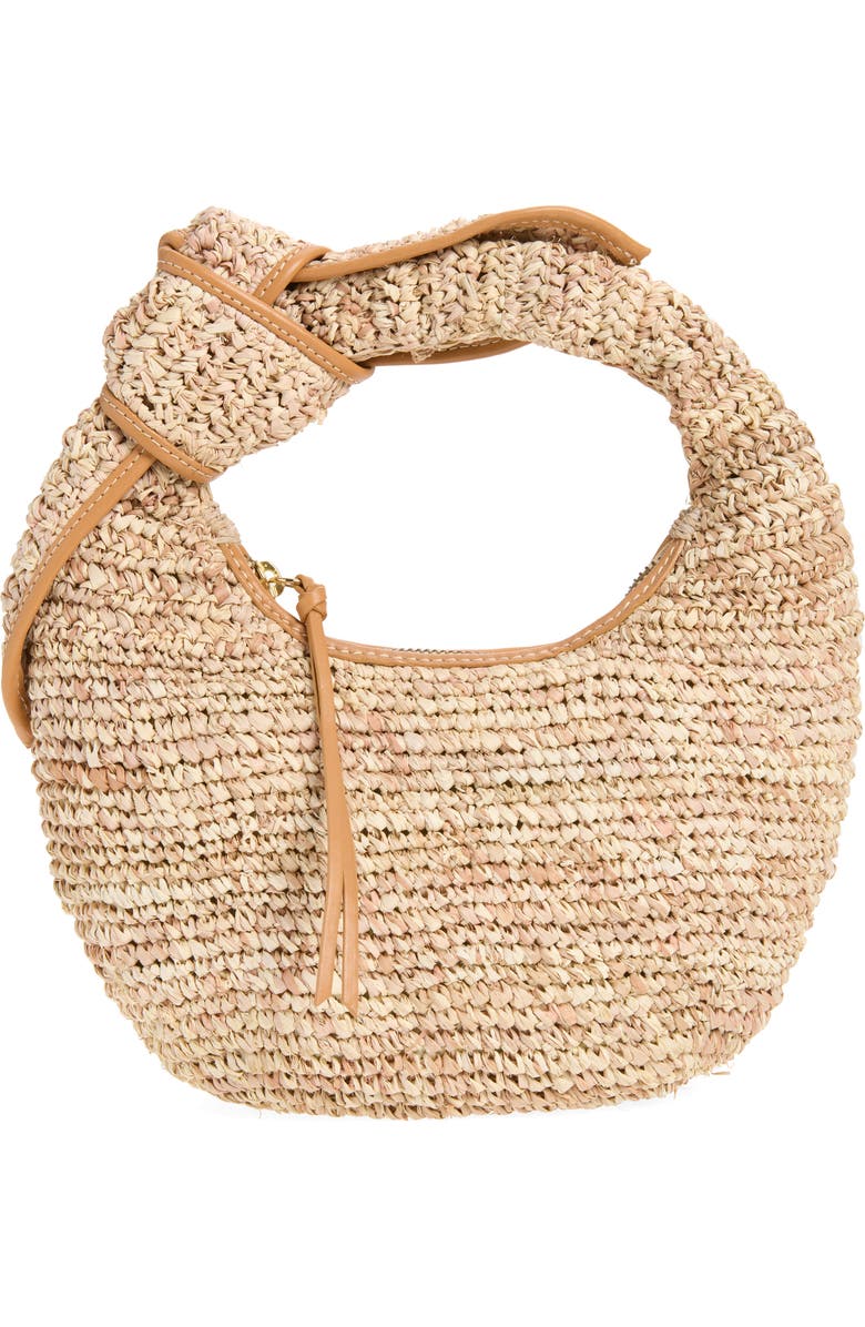POOLSIDE The Josie Raffia Knot Bag, Main, color, Mixed Natural