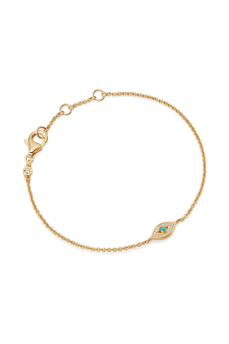 Gold Biography Evil Eye Chain Bracelet, Main, color, Evil Eye