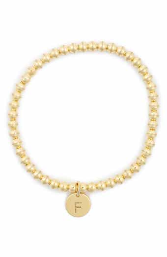 Initial Charm Ball Stretch Bracelet