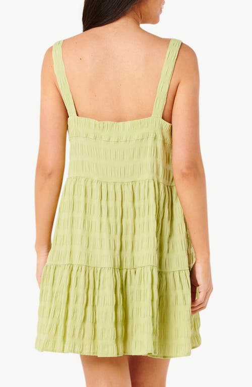 Rip Curl Cala Nights Seersucker Tiered Sundress In Sage