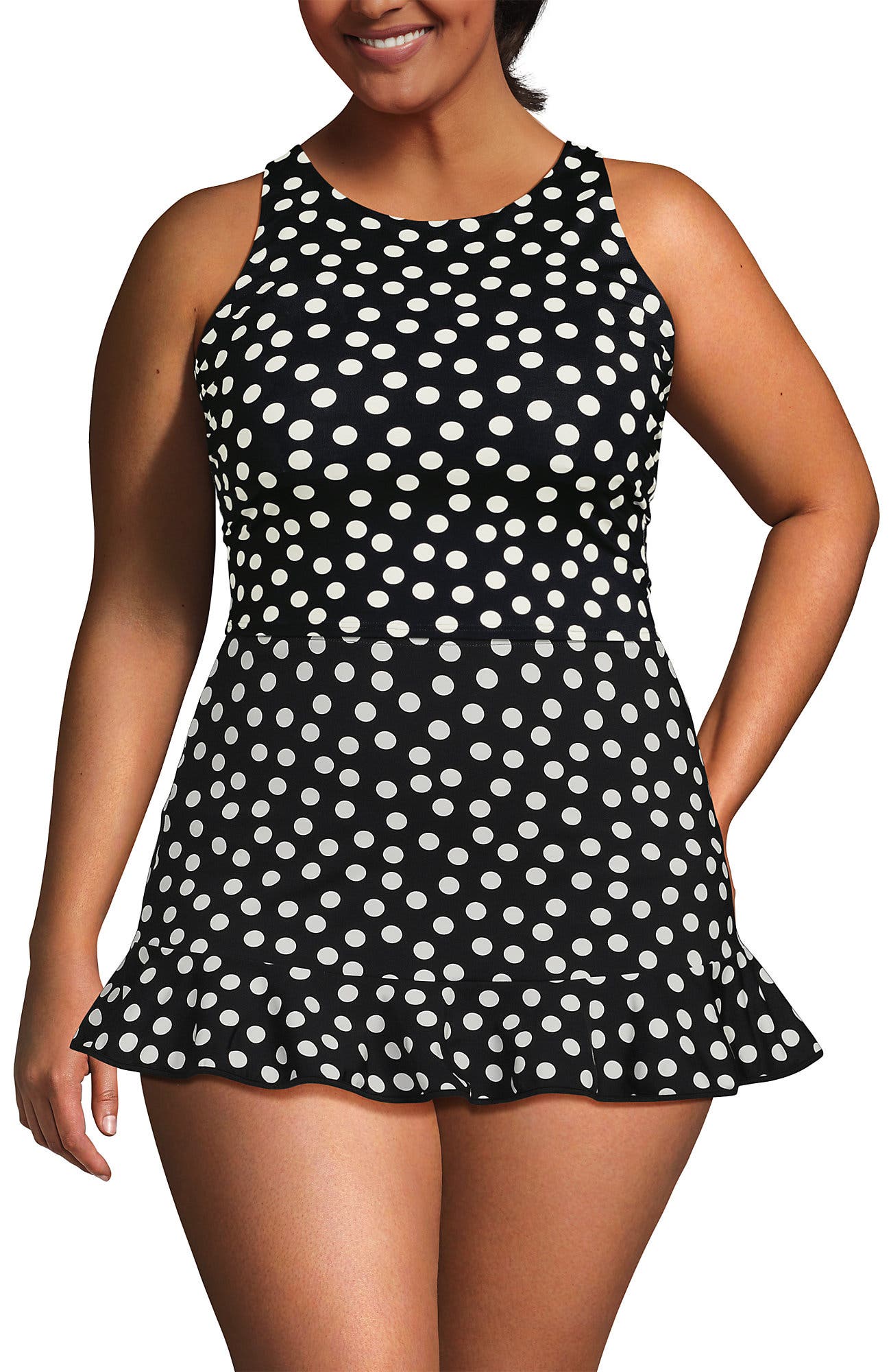 selected Black/Egret White Tossed Dots