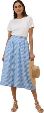 Pact Organic Cotton Sunset Lightweight Cotton Button Skirt
