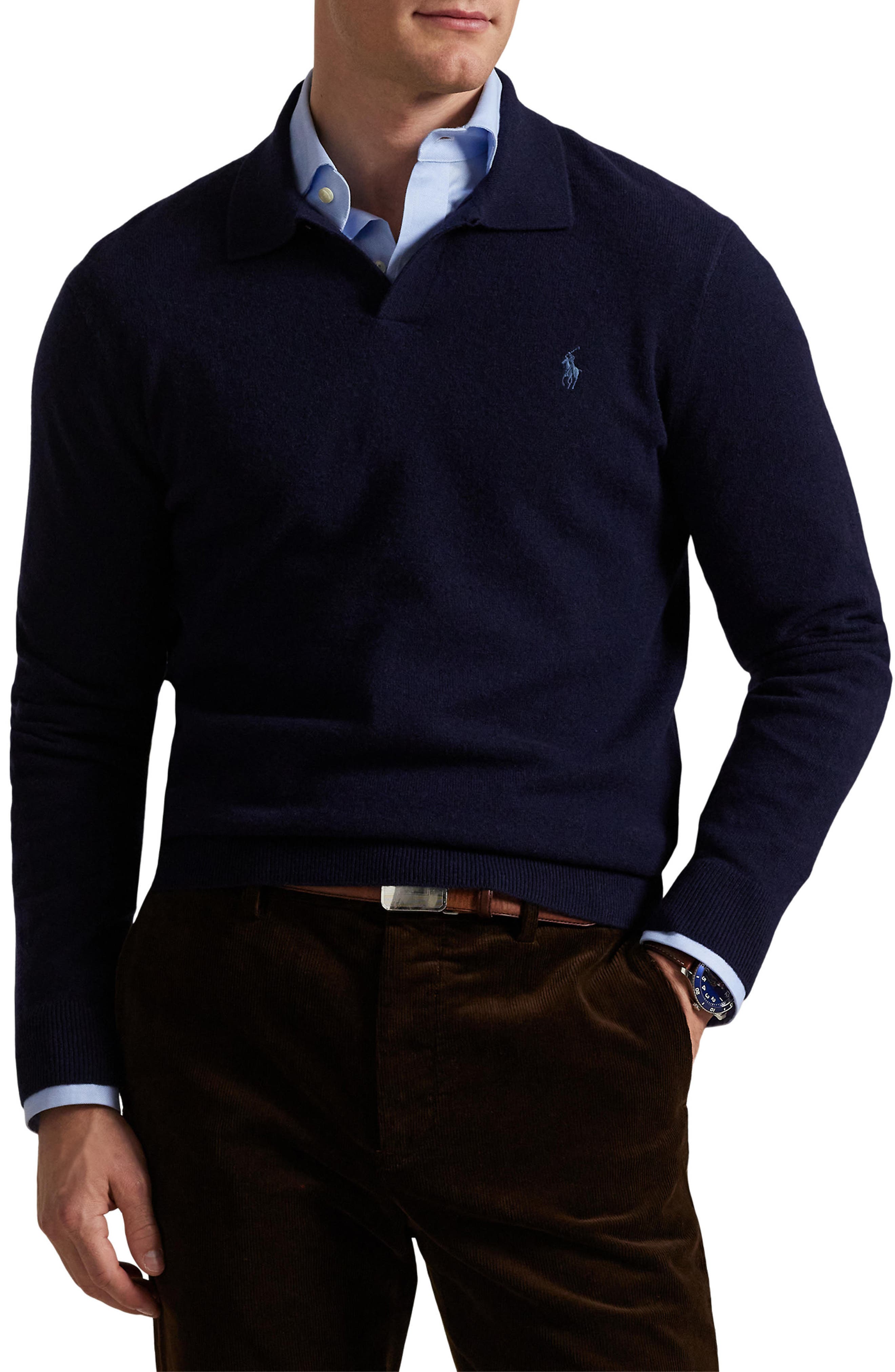 Polo Ralph Lauren Regular Fit Wool Johnny Collar Sweater (Men