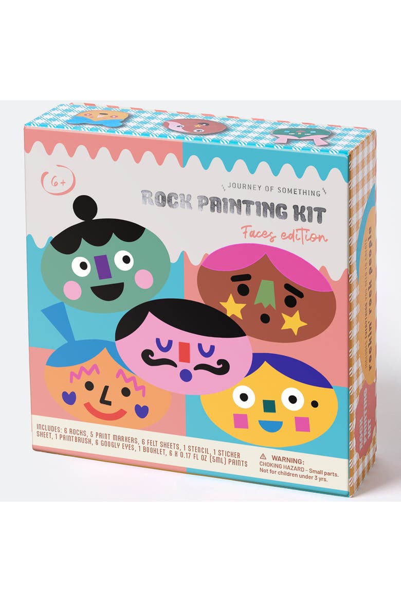 Rock Painting Kit, Faces Edition, DIY Craft Kit, Kids 6+, Main, color, Multicolored