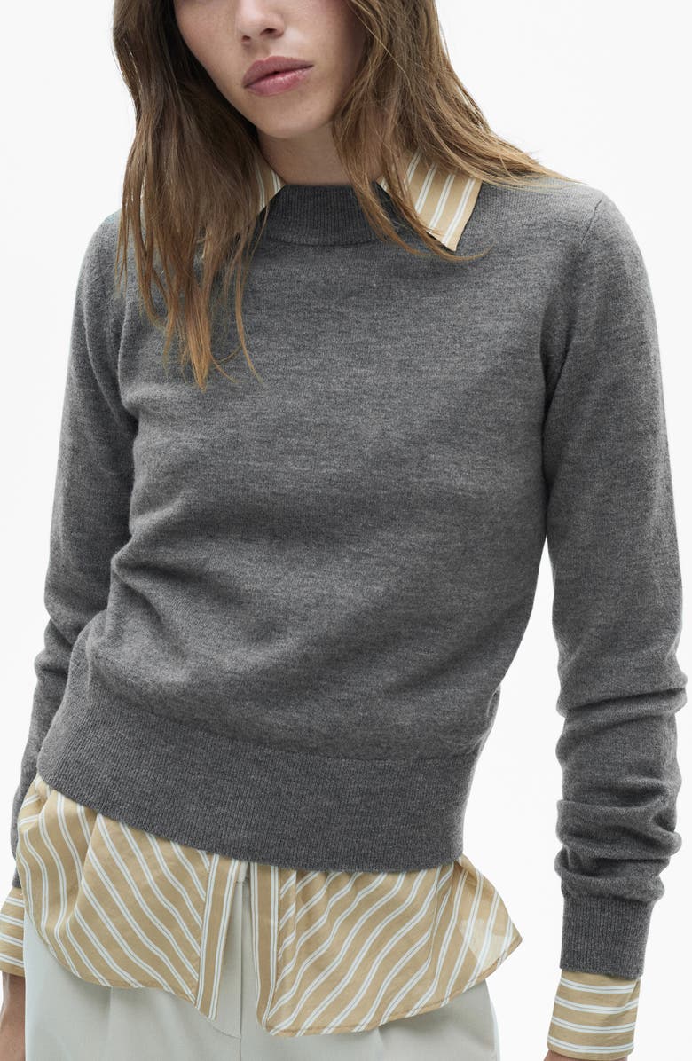 MANGO Straight Fit Crewneck Sweater, Main, color, 
