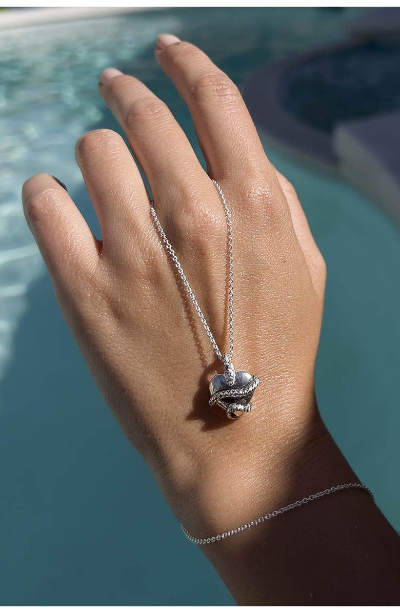 Astor & Orion Wise Heart Charm Necklace, Alternate, color, Silver