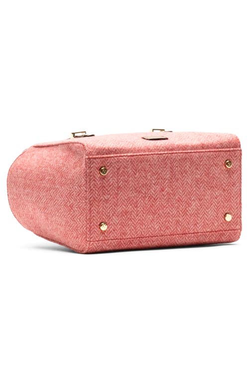 Frances Valentine Boxy Herringbone Bag In Pink