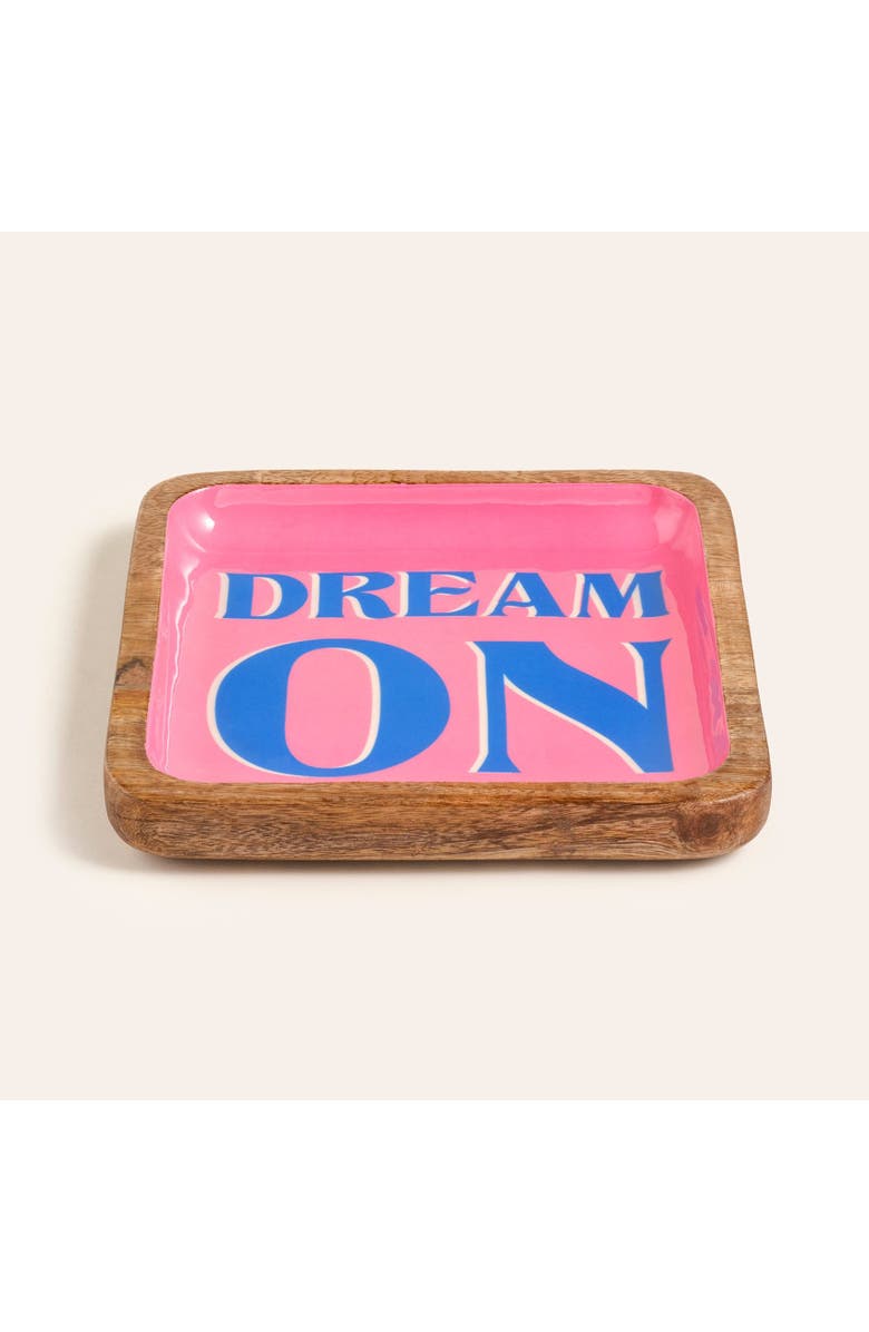 Zsa Zsa Zsu Lakri Mango Wood Tray 8X8 In, Alternate, color, Pink