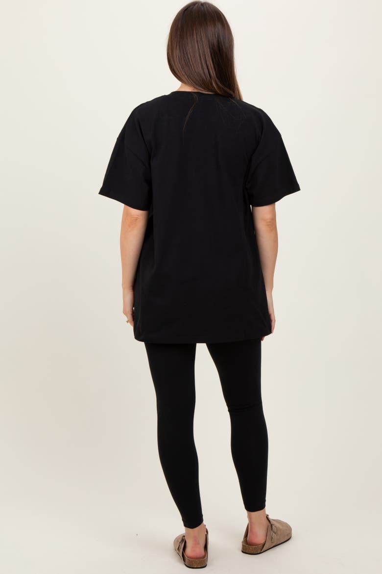 Oversized Crewneck Short Sleeve and Legging Set, Alternate, color, Black