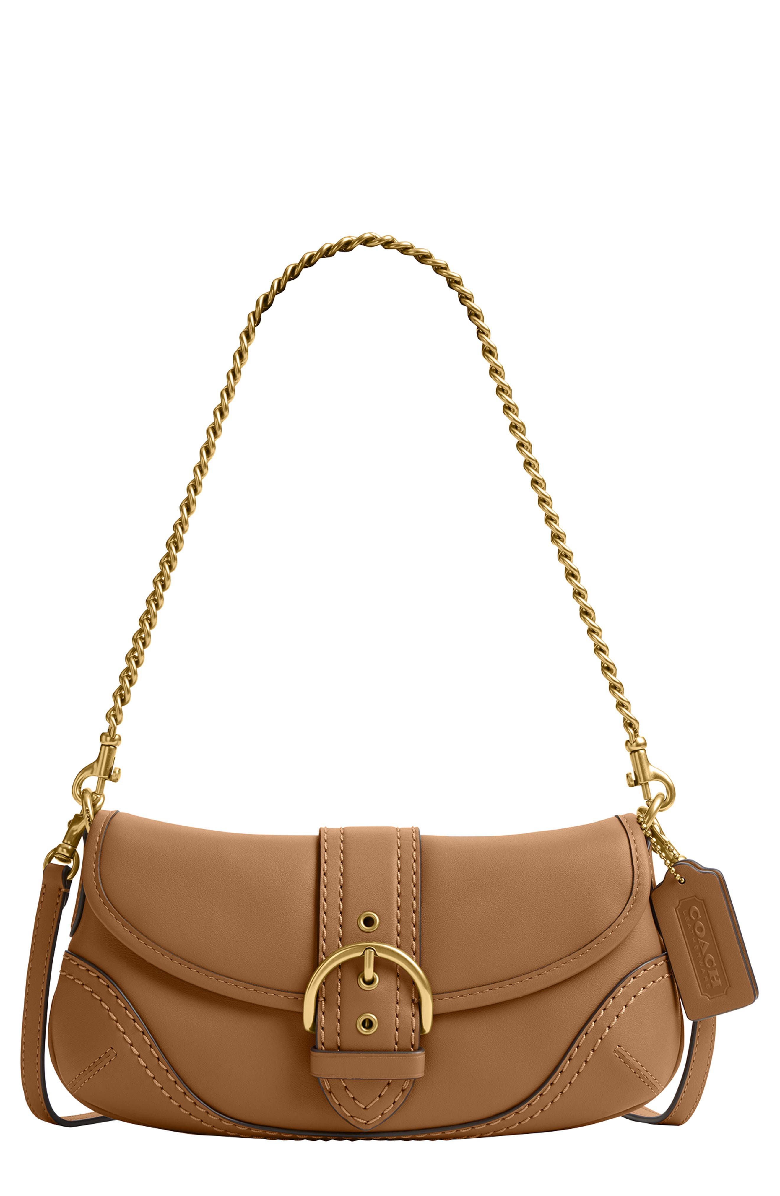 Soho 2 Glovetanned Leather Shoulder Bag, Main, color, HONEY BROWN