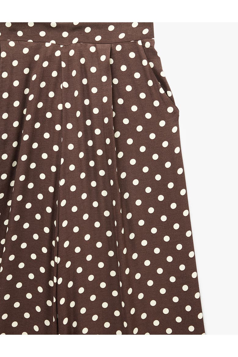 Flowy Wide Leg Baggy Polka Dot Pants, Alternate, color, BROWN DESIGN