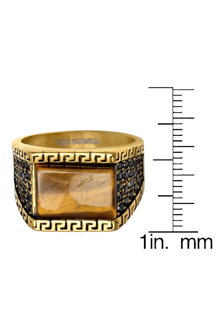 Men's Tiger's Eye Signet Ring, Alternate, color, GOLD