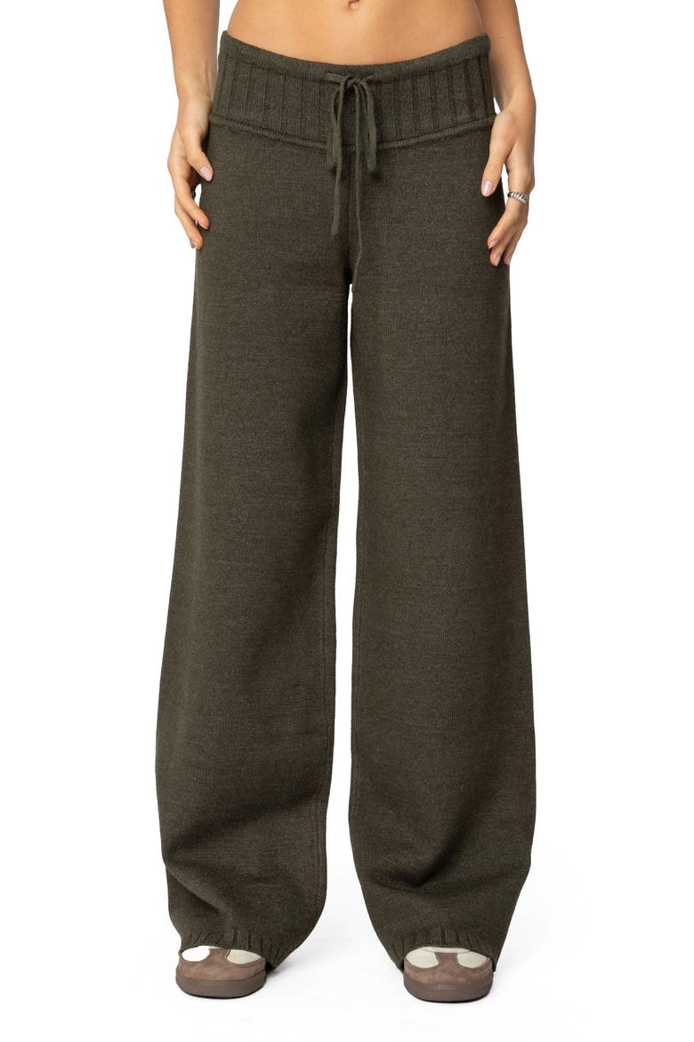 Russell Wide Leg Sweater Knit Pants, Main, color, OLIVE