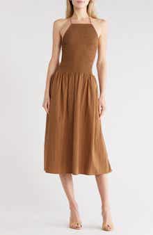 Rails Leslie Halter Neck Smock Midi Dress