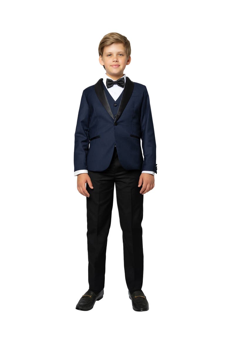 Kids' Love & Angels 5-Piece Slim Fit Tuxedo, Alternate, color, Navy