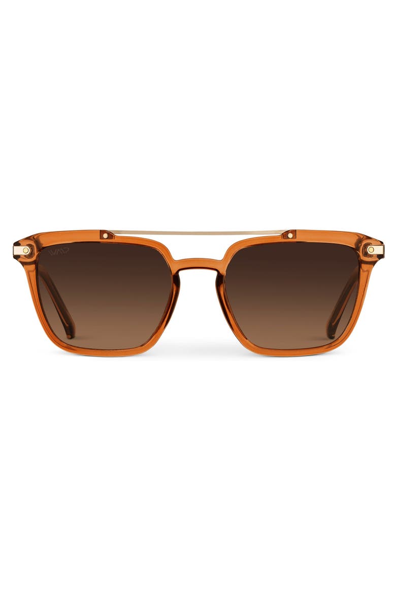 Connor - 52mm Square Polarized Sunglasses, Main, color, Crystal Brown