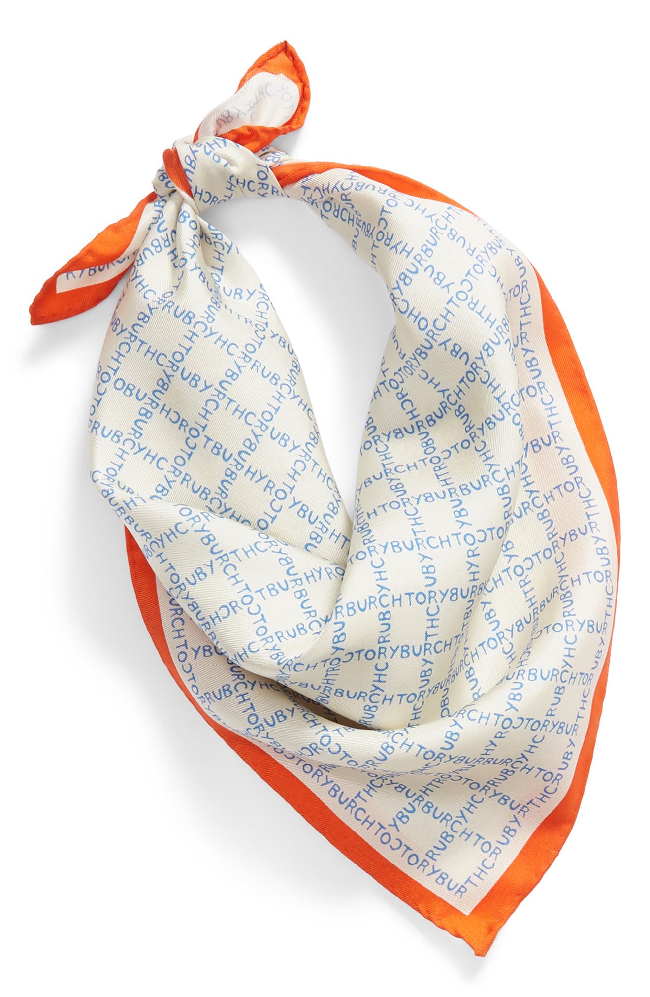 Tory Burch Letter Check Silk Neckerchief (Women) | Nordstrom