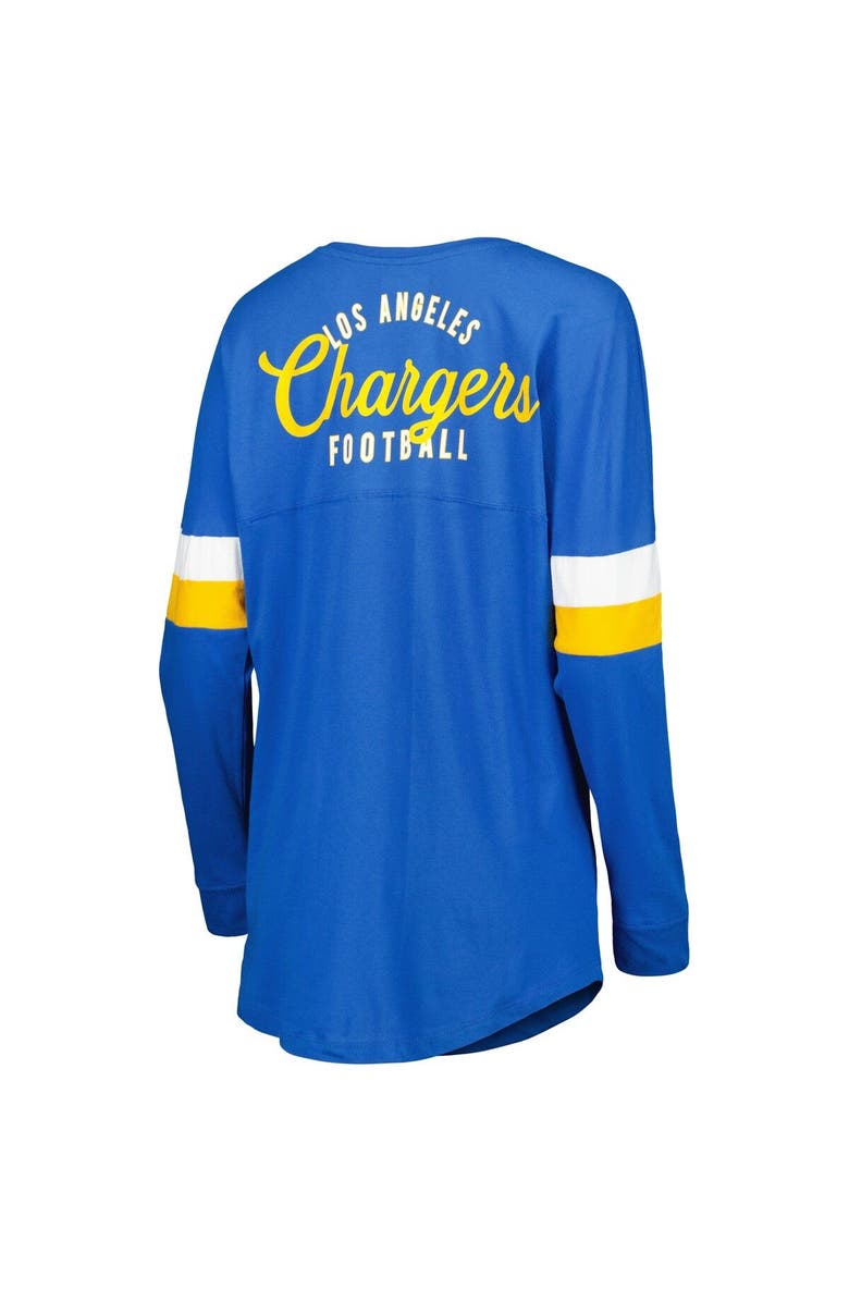New Era Women's New Era Powder Blue Los Angeles Chargers Athletic Varsity Lightweight Lace-Up Long Sleeve T-Shirt, Alternate, color, Powder Blue