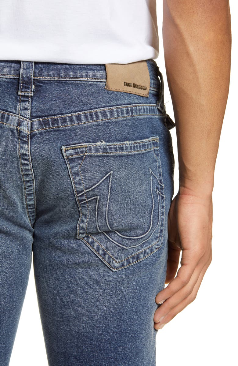 True Religion Brand Jeans Geno Distressed Straight Leg Jeans, Alternate, color,