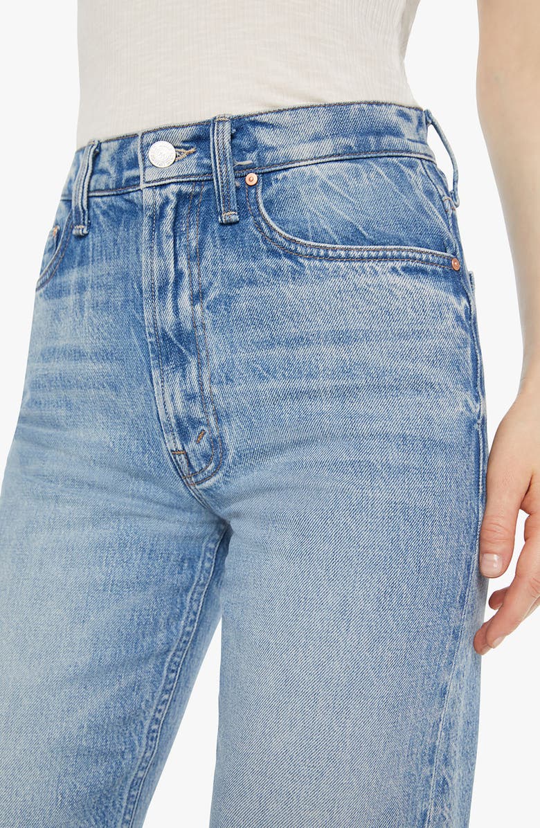 MOTHER The Newbie High Waist Crop Straight Leg Jeans, Alternate, color, Wipeout