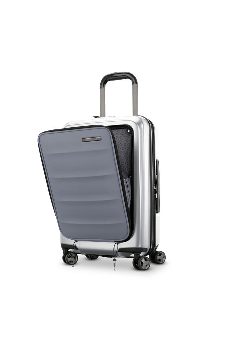 Octiv Hardside (Pro Front Pocket 20"/28") 2 Piece Spinner Luggage Set, Alternate, color, Aluminum Silver