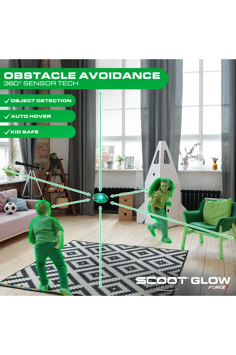 Scoot Glow Hand Operated Drone, Alternate, color, Green