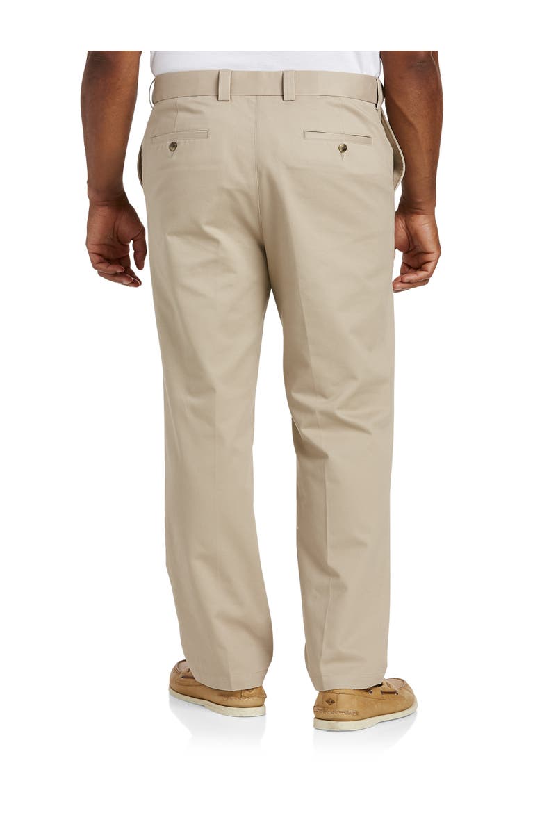 Big & Tall Flat-Front Twill Pants, Alternate, color, KHAKI
