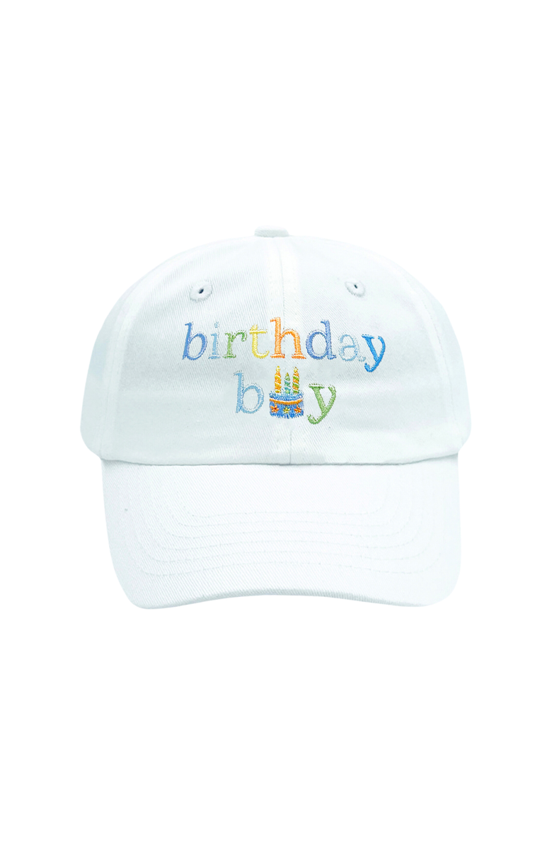 Bits & Bows Birthday Boy Twill Baseball Hat, Main, color, White