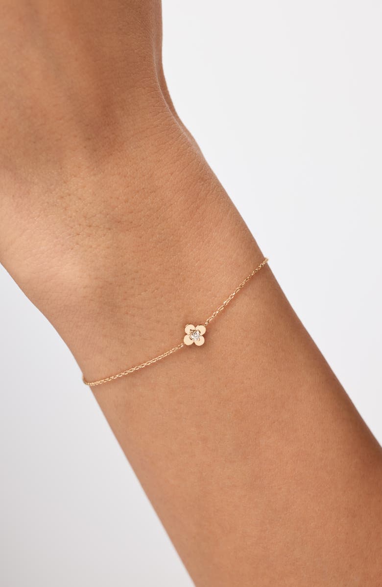 Ana Luisa Solid Yellow Gold - Mini Flower Bracelet, Alternate, color, Diamond