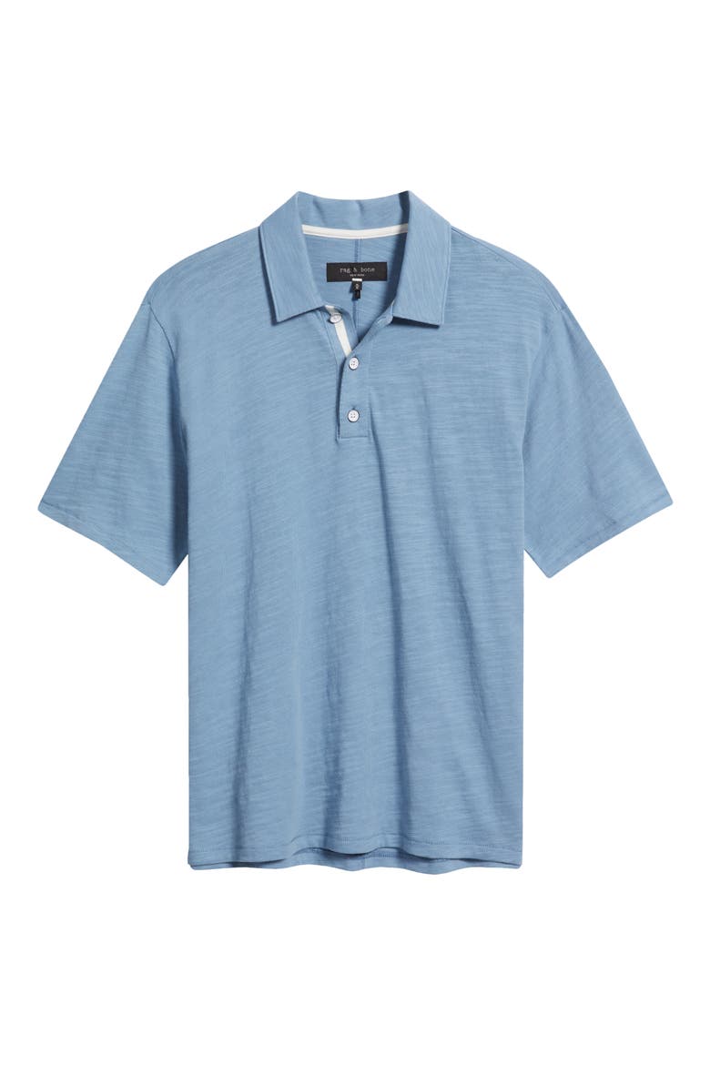 Classic Flame Cotton Polo, Alternate, color, FOG BLUE