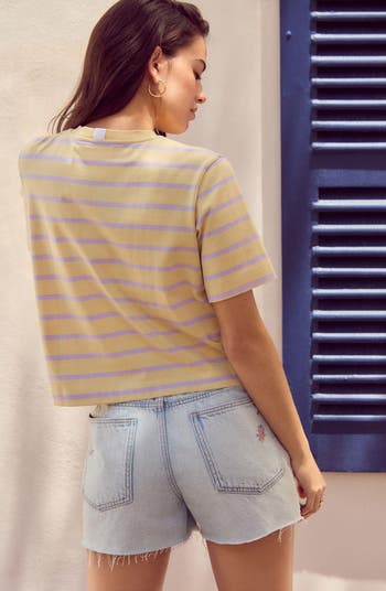 Stripe Boxy Cotton T-Shirt