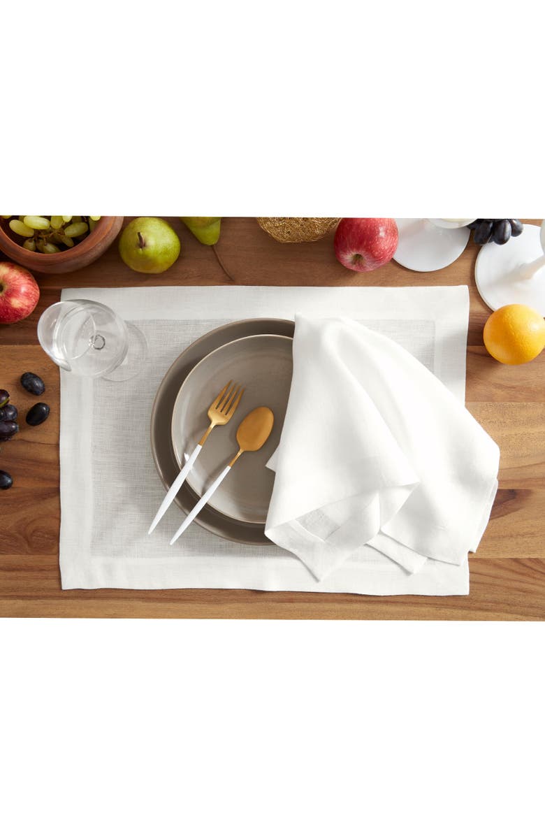 Solino Home Linen Dinner Napkins - Sonoma, 22 x 22 Inch, Alternate, color, White