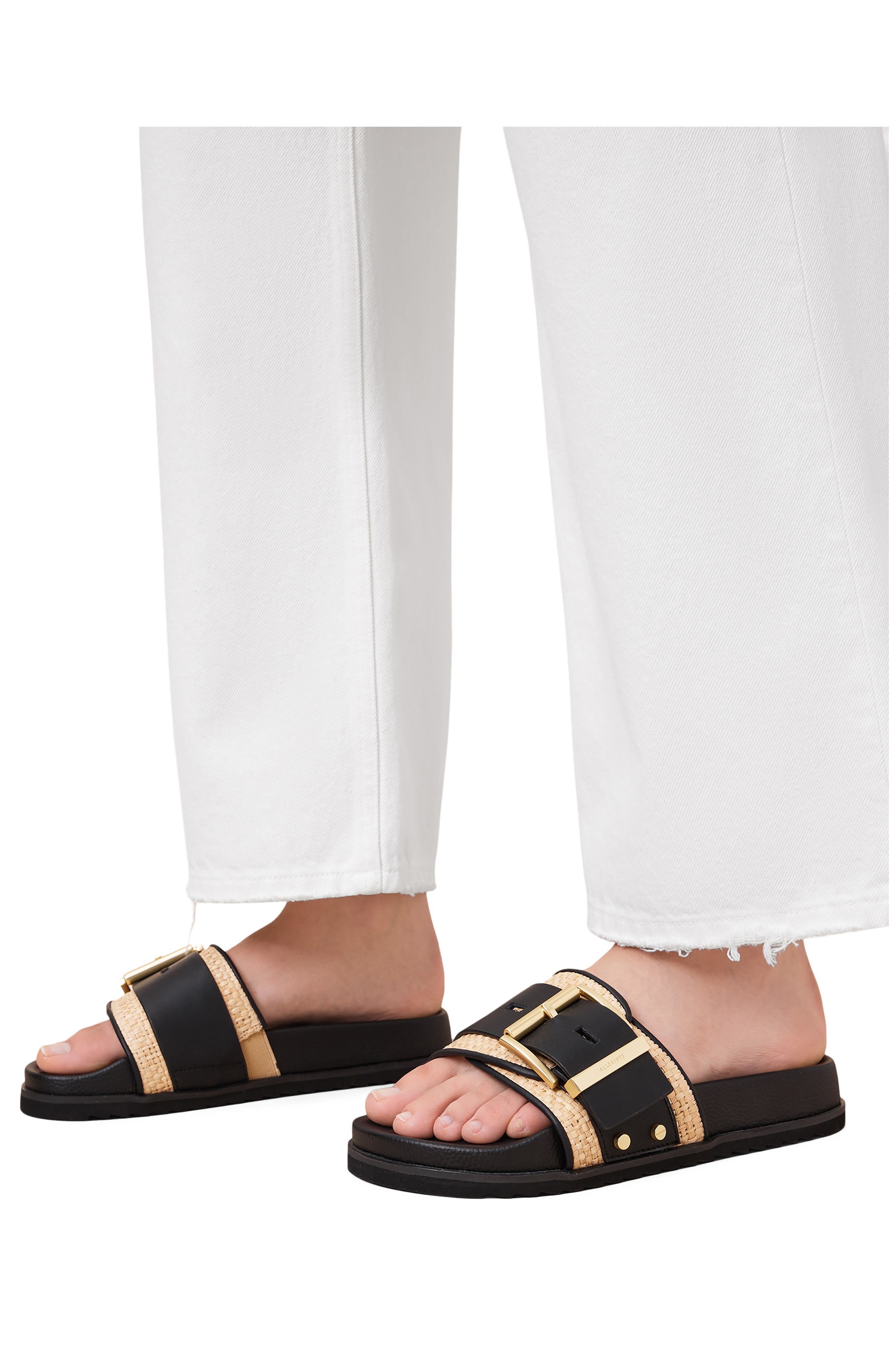 Ellie Raffia Stud Slide Sandal - image 4