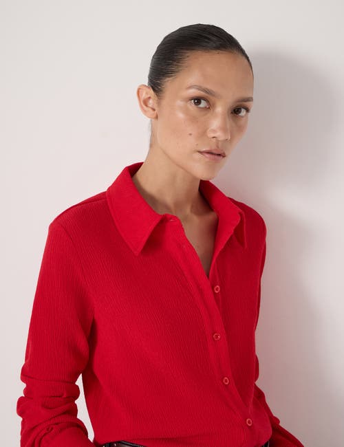 Hush Textured Slim Shirt In Red