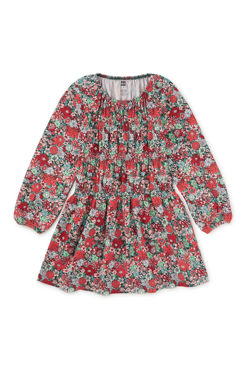 Smocked Blouson Dress, Main, color, Suzhou Garden Floral
