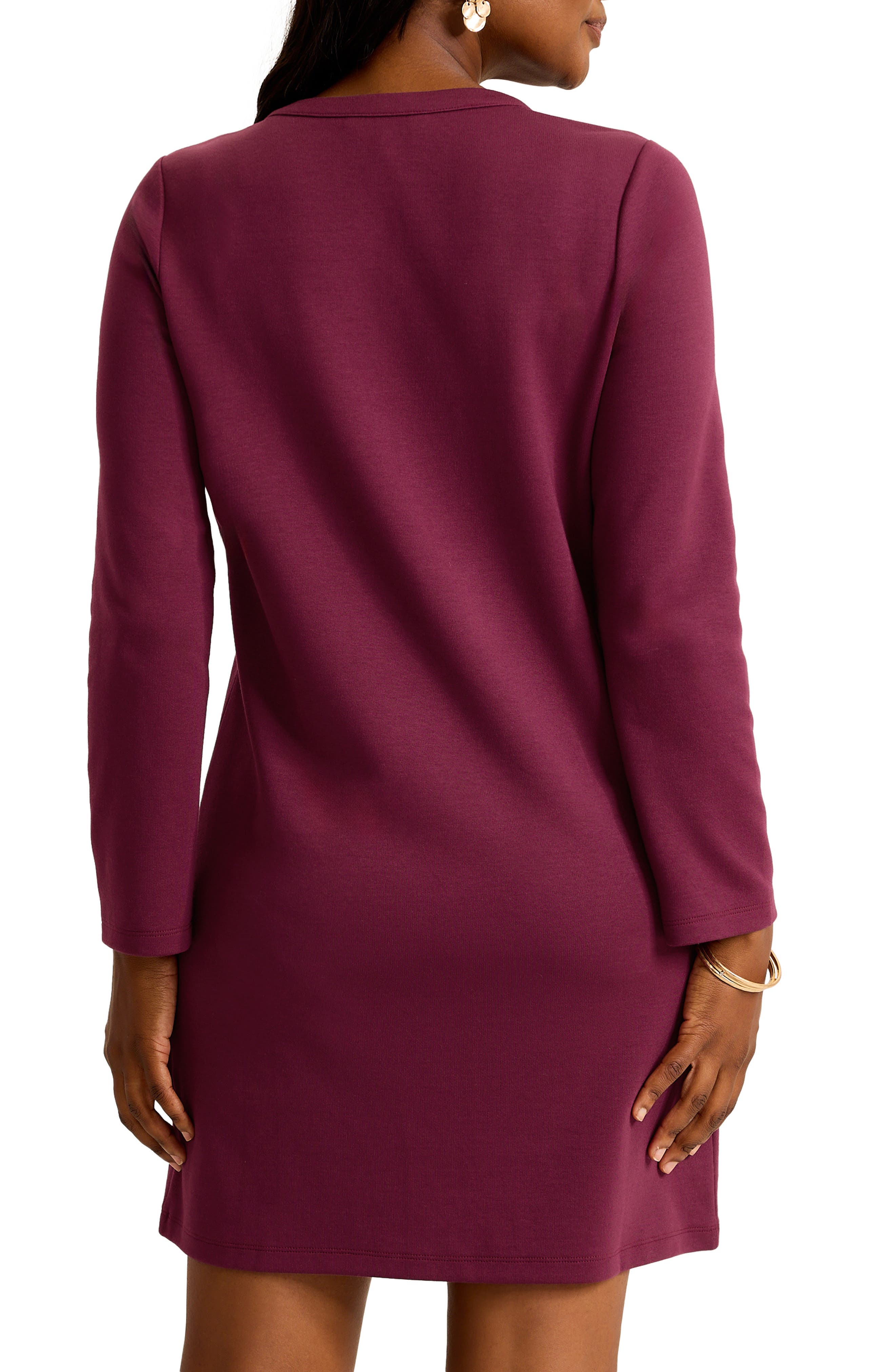 Long Sleeve Double Knit Minidress - image 2