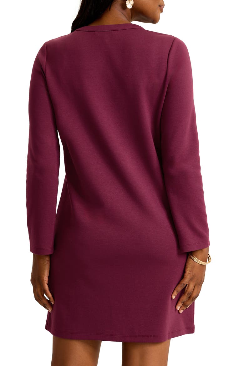 Long Sleeve Double Knit Minidress, Alternate, color, GRAPE WINE