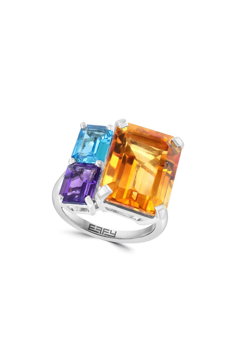EFFY Sterling Silver Amethyst, Blue Topaz & Citrine Ring, Main, color,