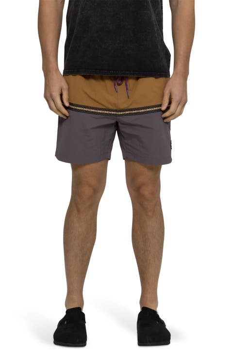 Granite Colorblock Nylon Swim Trunks