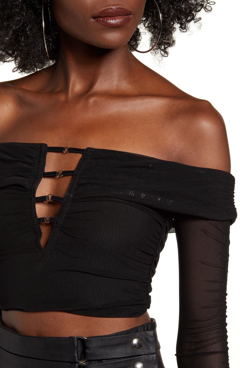 Tiger Mist Budapest Off the Shoulder Crop Top, Alternate, color, 