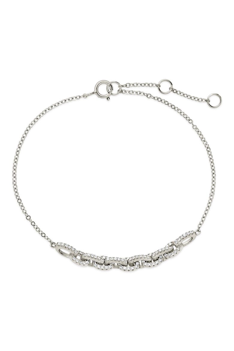Harper Pavé Cubic Zirconia Link Bracelet, Alternate, color, SILVER