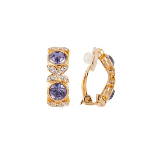 Susan Caplan 1980s Vintage D'orlan Faux Amethyst Swarovski Crystal Set In Purple