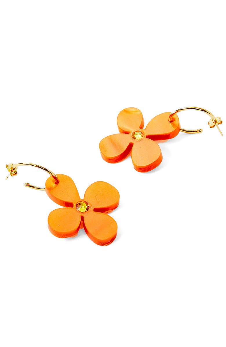 Toolally Daisy Hoop Earrings - Orange Pearl, Alternate, color, Orange Pearl