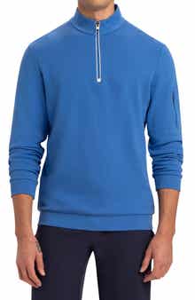 Bugatchi Cotton Blend Quarter Zip Pullover