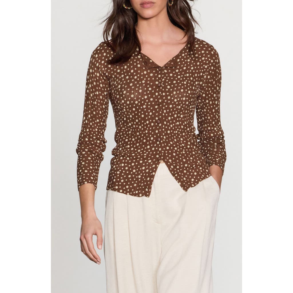 NEXT NEXT SPOTTY BUTTON-UP KNIT TOP